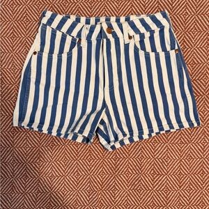 Wrangler Blue and White Striped Jean Shorts